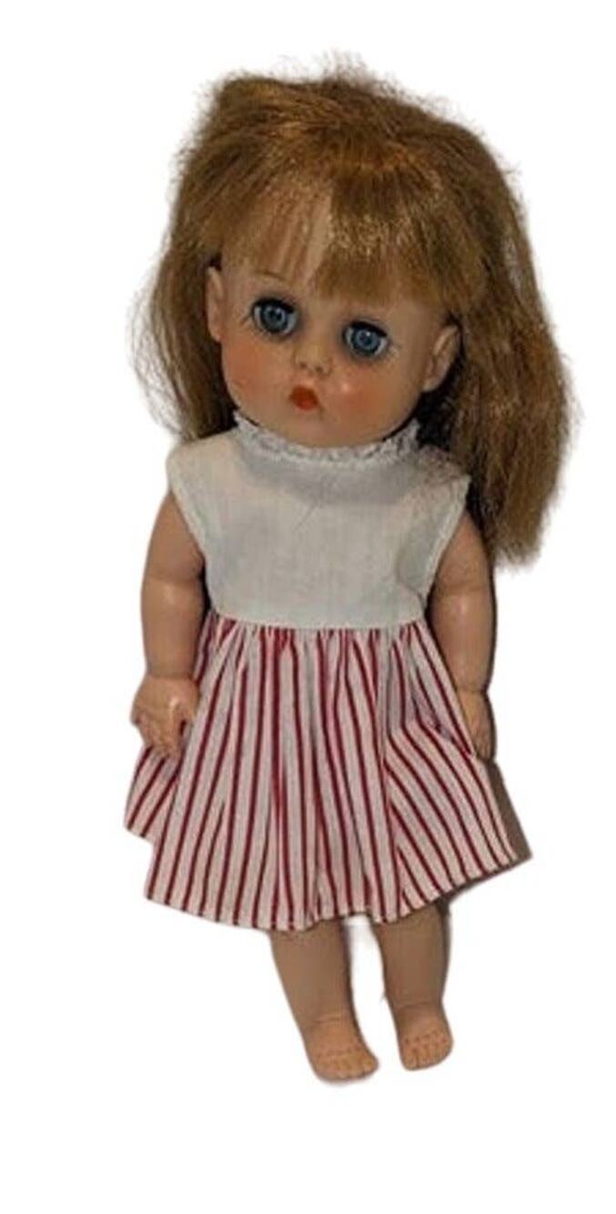 Vintage 1950's 12" Horsman Baby Precious Doll One Piece Stuffed Vinyl body